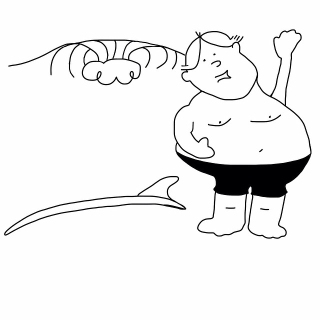 big boy as surfer