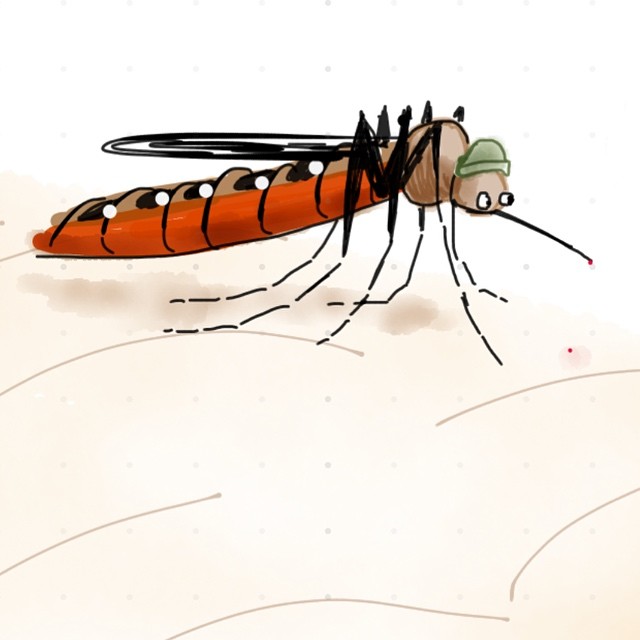 mosquito hipster in beanie