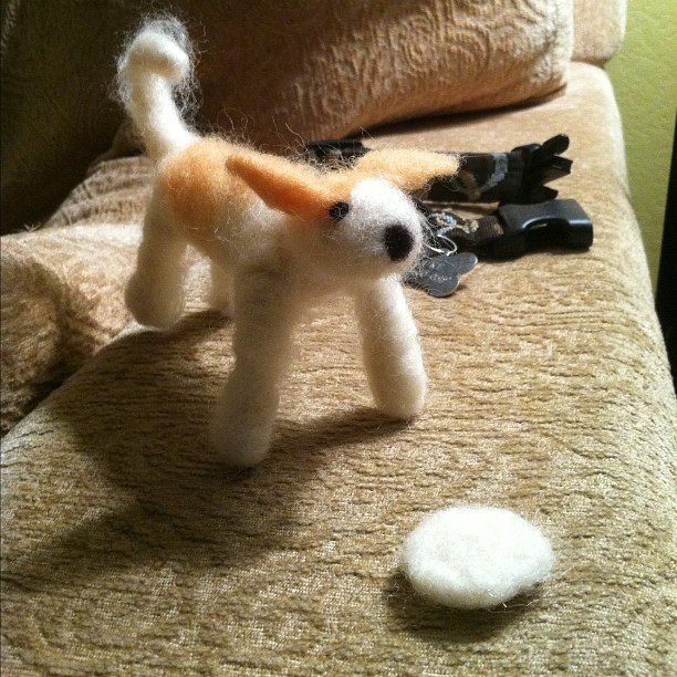 needle felted dog