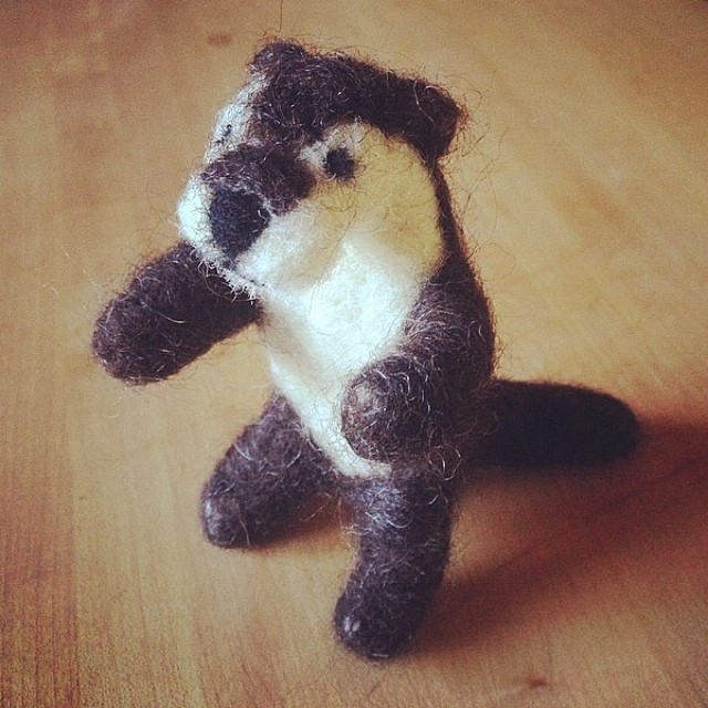 needle felted otter